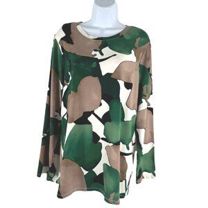 Chico's Tee Size 3 Touch of Cool Watercolor Long Sleeve Layering NWT TP-3716